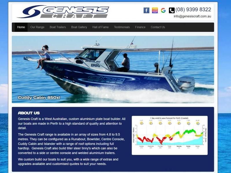 Genesis Craft Perth Boat Website