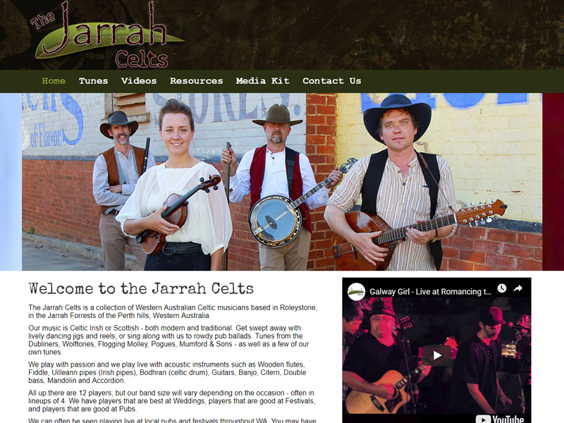 Jarrah Celts Irish Scottish Band Perth Website